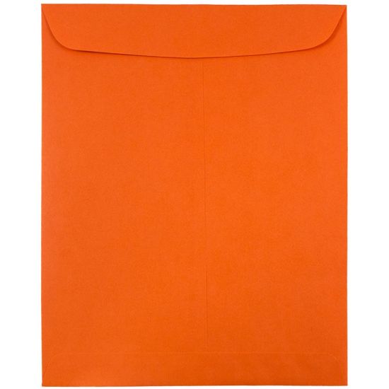 Picture of JAM Paper Open-End 9in x 12in Catalog Envelopes, Gummed Seal, 30% Recycled, Orange, Pack Of 10