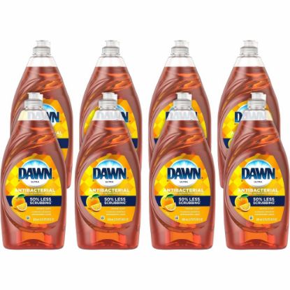 Picture of Dawn Ultra Antibacterial Dish Soap - 28 fl oz (0.9 quart) - Citrus Scent - 8 / Carton - Antibacterial, Residue-free, Streak-free - Orange