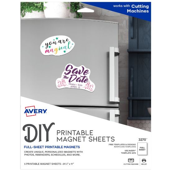 Picture of Avery Inkjet Magnet Sheets, 8 1/2in x 11in, Pack Of 5 Sheets