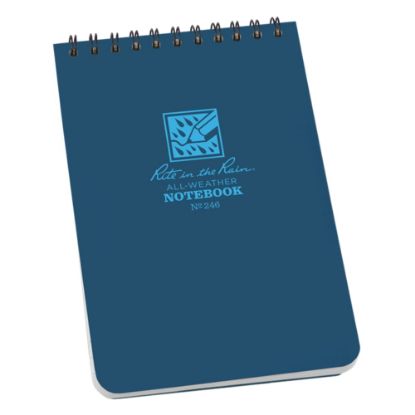 Picture of Rite in the Rain All-Weather Spiral Notebooks, Top, 4in x 6in, 100 Pages (50 Sheets), Blue, Pack Of 12 Notebooks