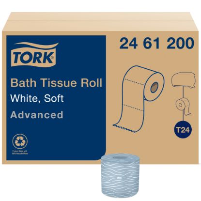 Picture of Tork T24 2-Ply Toilet Paper, Advanced, 500 Sheets Per Roll, Case Of 80 Rolls