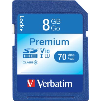 Picture of Verbatim Premium Class 6 Secure Digital High Capacity (SDHC) Memory Card, 8GB