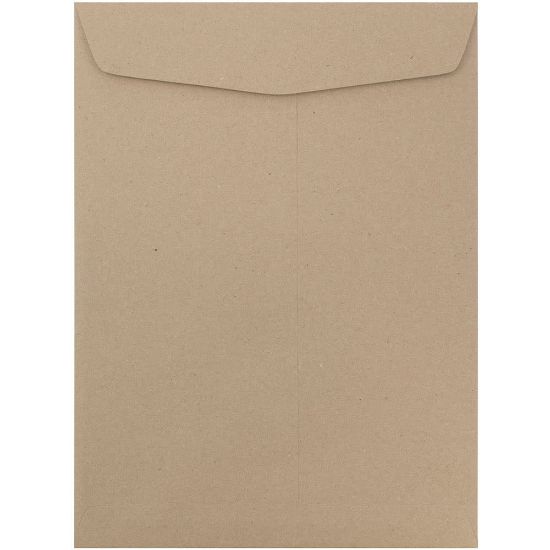 Picture of JAM Paper Open-End 10in x 13in Catalog Envelopes, Gummed Closure, 100% Recycled, Brown, Pack Of 10