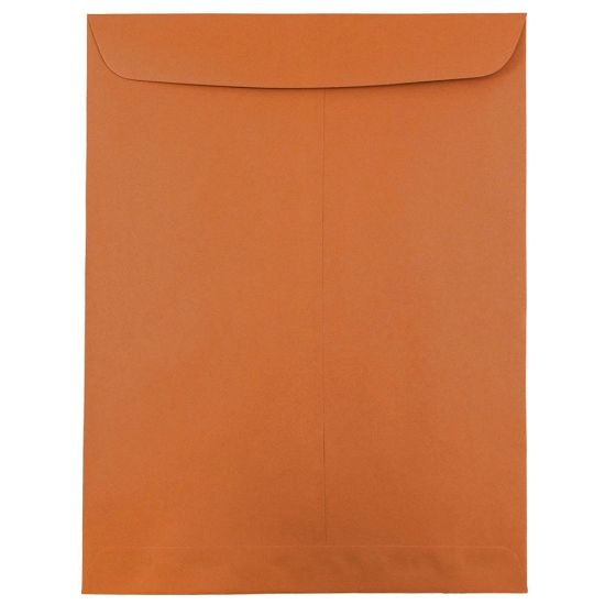 Picture of JAM Paper Open-End 10in x 13in Catalog Envelopes, Gummed Closure, Dark Orange, Pack Of 10