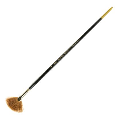 Picture of Silver Brush Renaissance Series Long-Handle Paint Brush 7104, Size 4, Fan Bristle, Sable Hair, Multicolor