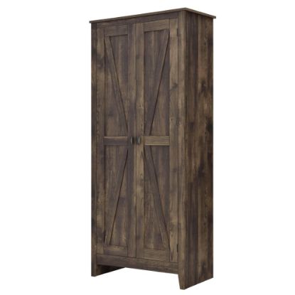 Picture of Ameriwood Home Farmington 31 1/2in Wide Storage Cabinet, 4 Shelves, Rustic Woodgrain