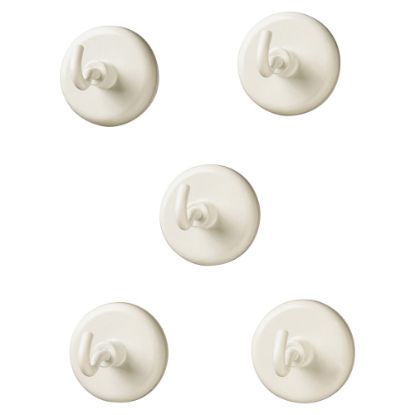 Picture of Learning Resources Original Magnetic Hooks - 13 lb (5.90 kg) Capacity - for Pocket Chart, Flip Book, Hall Pass, Decoration - White - 5 / Pack