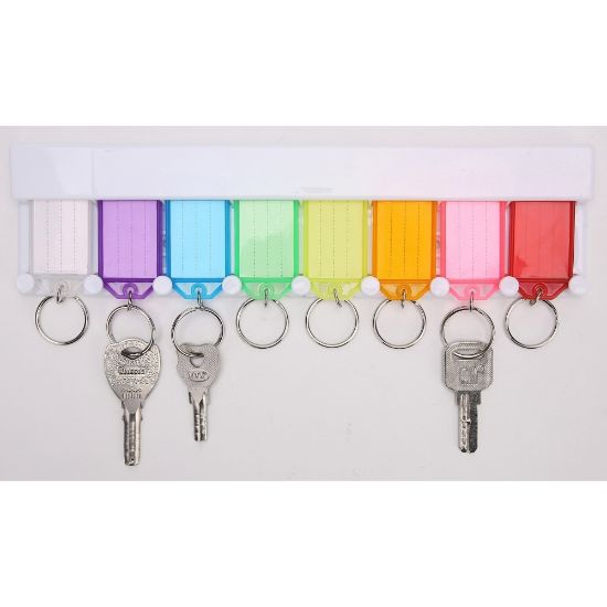 Picture of Sparco Wall Mount Key Rack - 8 x Key Tag - 2.8in Height x 10.5in Width0.5in Length - Assorted - 1 Set