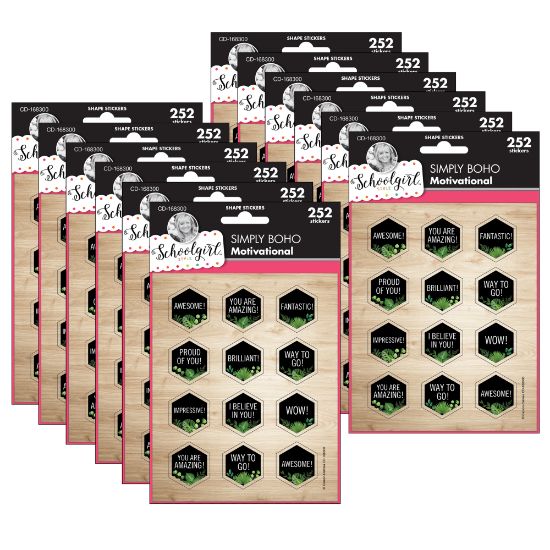 Picture of Carson Dellosa Education Stickers, Simply Boho Celebrations, 72 Stickers Per Pack, Set Of 12 Packs