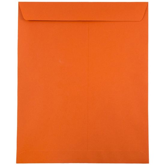 Picture of JAM Paper Open-End 10in x 13in Catalog Envelopes, Gummed Closure, 30% Recycled, Orange, Pack Of 10