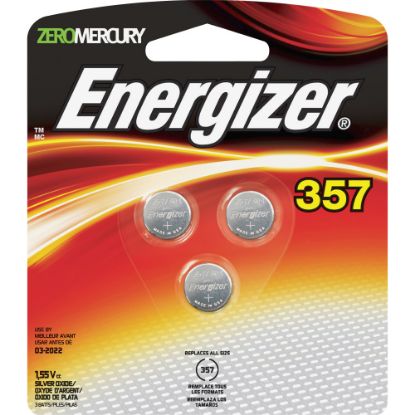 Picture of Energizer 357/303 Silver Oxide Button Battery 3-Packs - For Multipurpose - 1.5 V DC - 120 / Carton