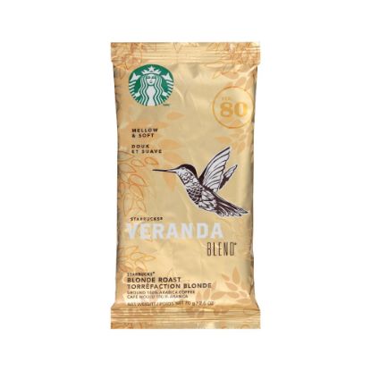 Picture of Starbucks Veranda Ground Roast Coffee Single-Serve Packets, Premium Blonde, 2.5 Oz Per Bag, Carton Of 18