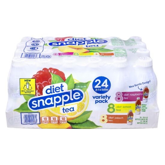 Picture of Snapple Diet Ice Tea, 20 Oz, Assorted Flavors, Pack Of 24 Bottles