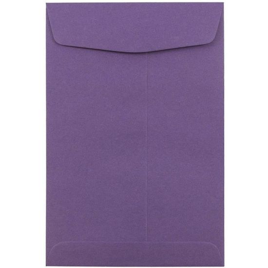 Picture of JAM Paper Open-End 6in x 9in Catalog Envelopes, Gummed Seal, Dark Purple, Pack Of 10