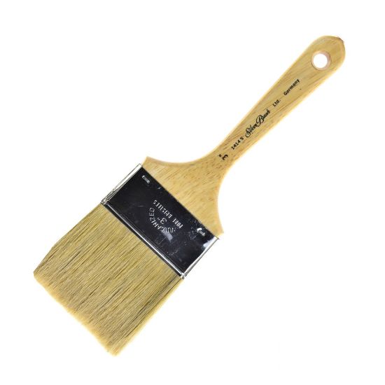 Picture of Silver Brush Series 1414S Paint Brush, 3in, Bulletin Cutter, Natural, Yellow