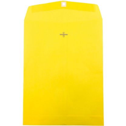 Picture of JAM Paper Open-End 10in x 13in Catalog Envelopes, Clasp Closure, 30% Recycled, Yellow, Pack Of 10