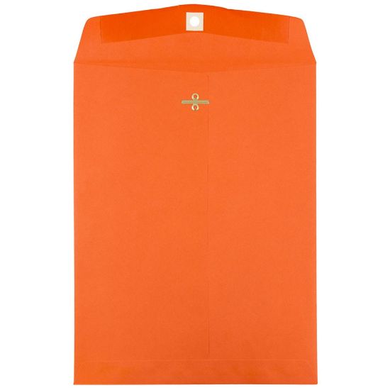 Picture of JAM Paper Open-End 10in x 13in Catalog Envelopes, Clasp Closure, 30% Recycled, Orange, Pack Of 10