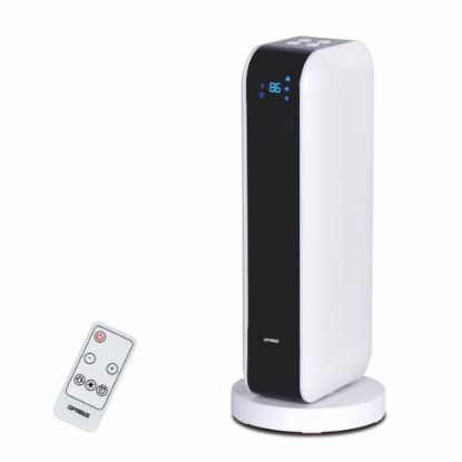 Picture of Optimus 1500-Watt Digital Oscillating Tower Heater With Remote, 17in x 4in, White