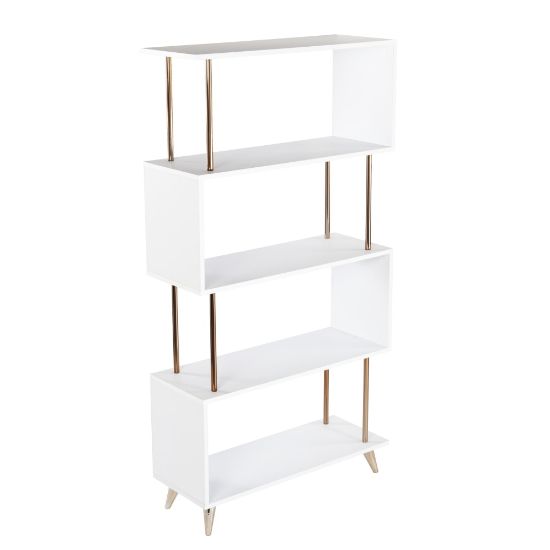 Picture of SEI Furniture Beckerman 61inH 4-Shelf Etagere, White/Champagne