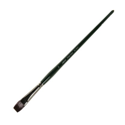 Picture of Silver Brush Ruby Satin Series Long-Handle Paint Brush 2502, Size 10, Bright Bristle, Synthetic, Green