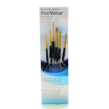 Picture of Princeton Real Value Paint Brush Set Series 9137, Round Bristle, Synthetic, Blue, Set Of 6