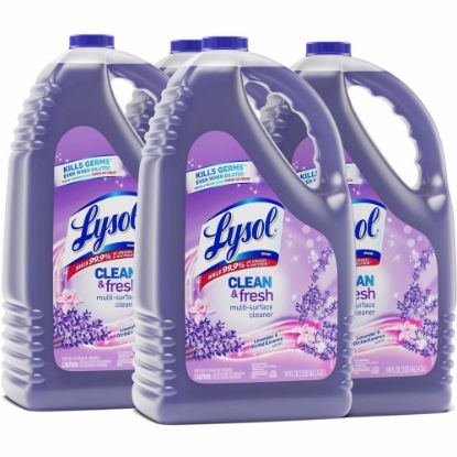 Picture of Lysol Clean/Fresh Lavender Cleaner - For Multi Surface - 144 fl oz (4.5 quart) - Clean & Fresh Lavender Orchid Scent - 4 / Carton - Long Lasting, Disinfectant - Purple