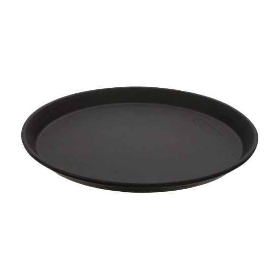 Picture of Cambro Camtread Round Non-Skid Serving Trays, 11in, Black, Pack Of 12 Trays