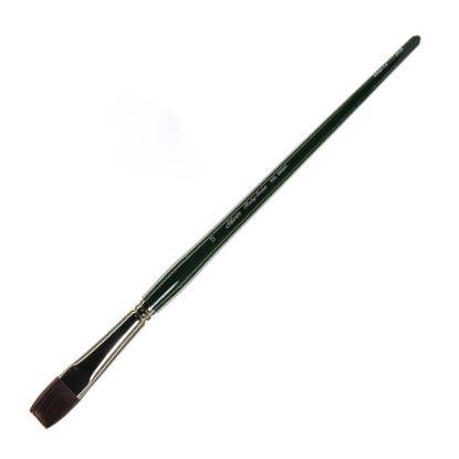 Picture of Silver Brush Ruby Satin Series Long-Handle Paint Brush 2502, Size 12, Bright Bristle, Synthetic, Green