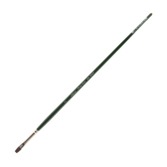 Picture of Silver Brush Ruby Satin Series Long-Handle Paint Brush 2502, Size 2, Bright Bristle, Synthetic, Green