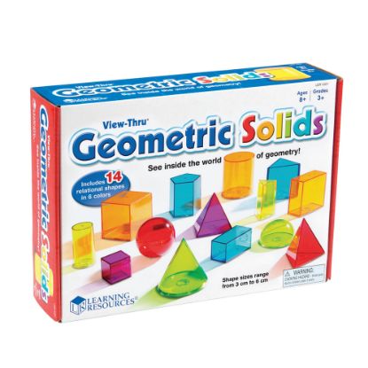 Picture of Learning Resources View-Thru Geometric Solids Set, Assorted Colors, Grades 3 - College