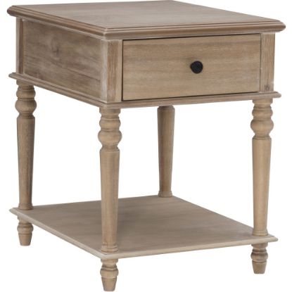 Picture of Powell Heaton Side Table With 1 Drawer And Shelf, 26inH x 20inW x 24inD, Natural