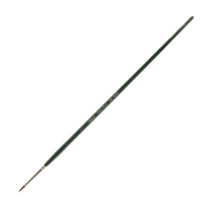 Picture of Silver Brush Ruby Satin Series Long-Handle Paint Brush 2500, Size 1, Round Bristle, Synthetic, Green