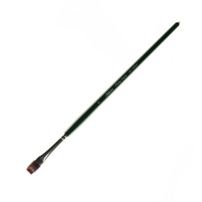 Picture of Silver Brush Ruby Satin Series Long-Handle Paint Brush 2502, Size 6, Bright Bristle, Synthetic, Green