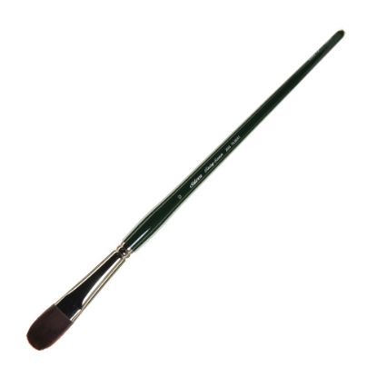 Picture of Silver Brush Ruby Satin Series Long-Handle Paint Brush 2503, Size 12, Filbert Bristle, Synthetic, Green