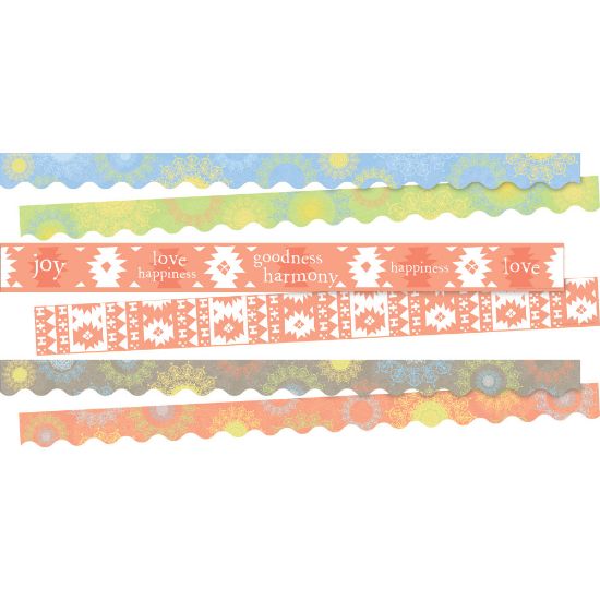 Picture of Barker Creek Double-Sided Straight-Edge/Scalloped-Edge Border Strip Set, Calming Sunset, Set Of 38 Strips