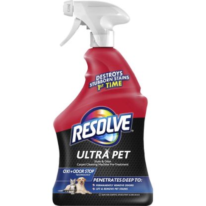 Picture of Resolve Ultra Stain/Odor Remover - For Cat, Dog - Recommended for Stain Removal, Odor Removal, Urine Stain, Feces, Urine Smell, Vomit, Red Wine, Juice, Residue, Food Stain - Fresh Scent - 1 quart - 6