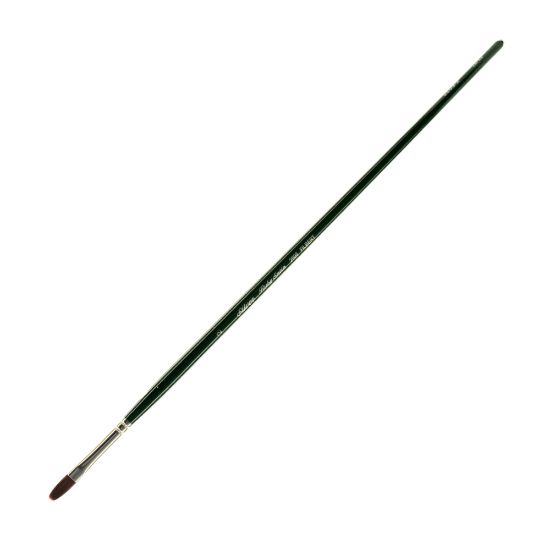 Picture of Silver Brush Ruby Satin Series Long-Handle Paint Brush 2503, Size 2, Filbert Bristle, Synthetic, Green