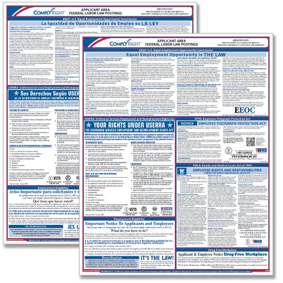 Picture of ComplyRight Federal Applicant Area Poster, Bilingual, 16in x 20in