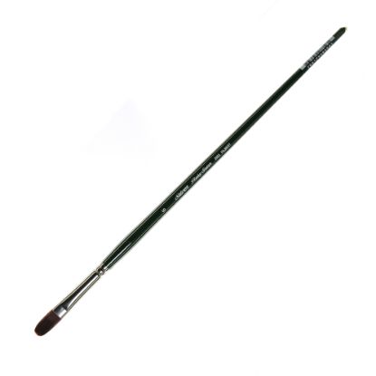 Picture of Silver Brush Ruby Satin Series Long-Handle Paint Brush 2503, Size 6, Filbert Bristle, Synthetic, Green