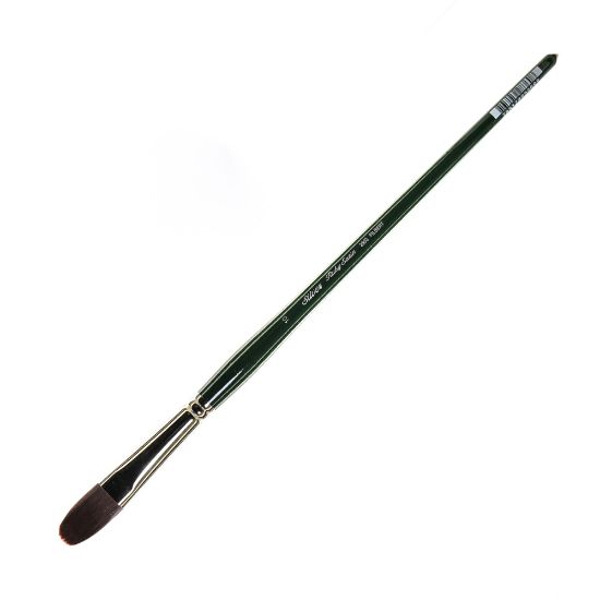 Picture of Silver Brush Ruby Satin Series Long-Handle Paint Brush 2503, Size 10, Filbert Bristle, Synthetic, Green