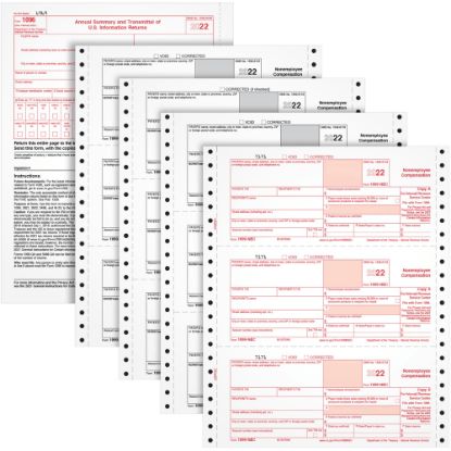 Picture of TOPS 4-part 1099-NEC Tax Forms - 4 Part - White - 24 / Pack