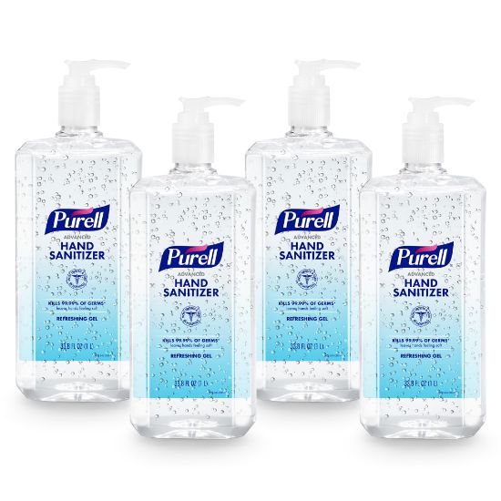 Picture of Purell Advanced Refreshing Gel Hand Sanitizer, 33.8 Oz, Clean Scent, Case Of 4 Bottles