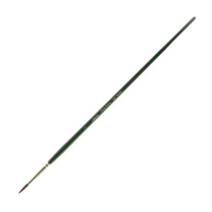 Picture of Silver Brush Ruby Satin Series Long-Handle Paint Brush 2500, Size 2, Round Bristle, Synthetic, Green