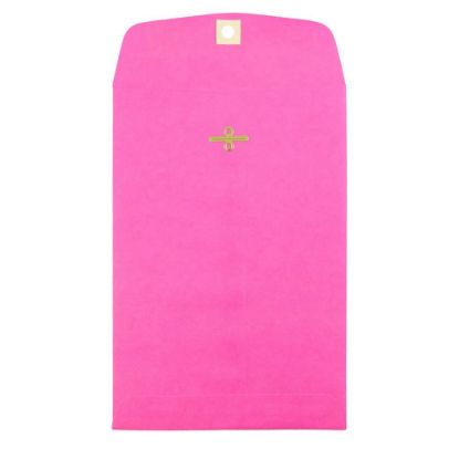 Picture of JAM Paper Open-End 6in x 9in Catalog Envelopes, Clasp Closure, Fuchsia Pink, Pack Of 10