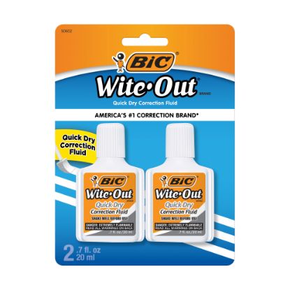 Picture of BIC Wite-Out Quick-Dry Correction Fluid, 20 mL Bottles, White, Pack Of 2