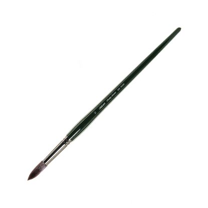 Picture of Silver Brush Ruby Satin Series Long-Handle Paint Brush 2500, Size 12, Round Bristle, Synthetic, Green