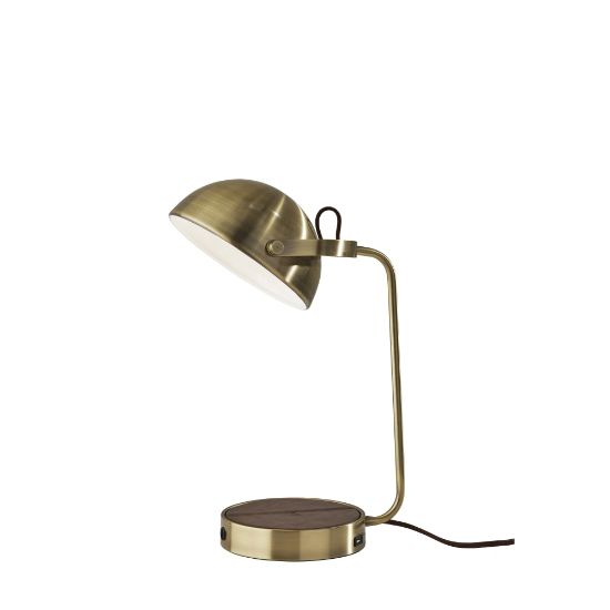 Picture of Adesso Brooks AdessoCharge Desk Lamp, 18inH, Antique Brass