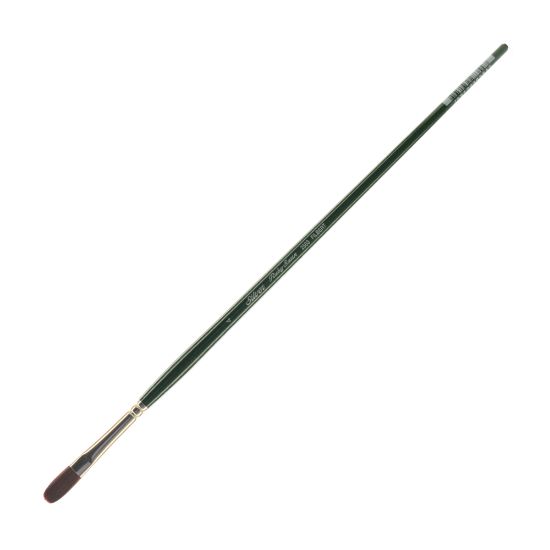 Picture of Silver Brush Ruby Satin Series Long-Handle Paint Brush 2503, Size 4, Filbert Bristle, Synthetic, Green