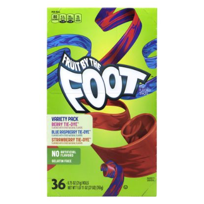 Picture of Fruit By The Foot Fruit Snacks, Assorted Flavors, 0.75 Oz, Box Of 36