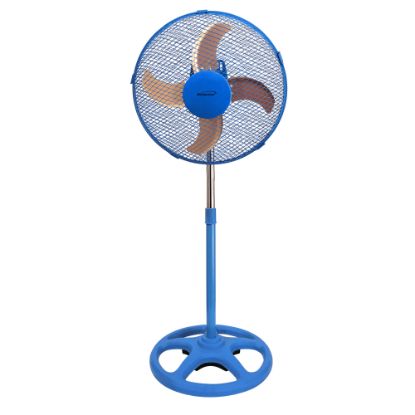 Picture of Brentwood 12in 3-Speed Adjustable Oscillating Stand Fan, 35in x 13in, Blue